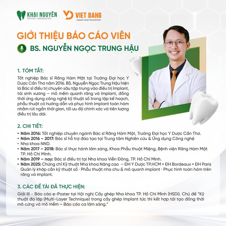 Giới thiệu báo cáo viên BS. Nguyễn Ngọc Trung Hậu tại hội thảo 07/03/2026