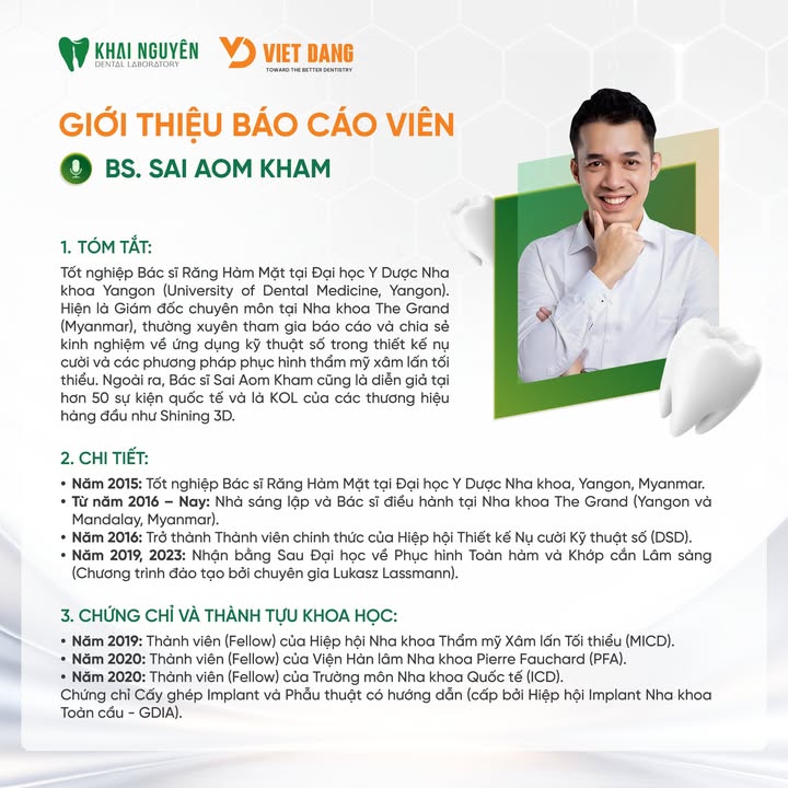 Giới thiệu báo cáo viên BS. Sai Aom Kham tại hội thảo 07/03/2026