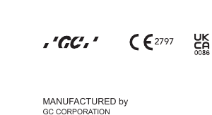 Dấu CE 2797 cạnh logo GC trên hướng dẫn sử dụng Initial LiSi Press
